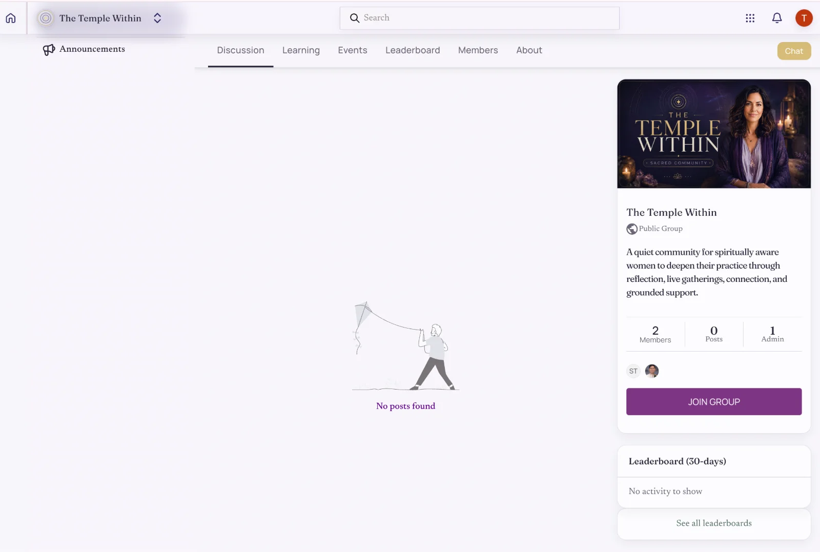 Community portal — discussion, events and members
